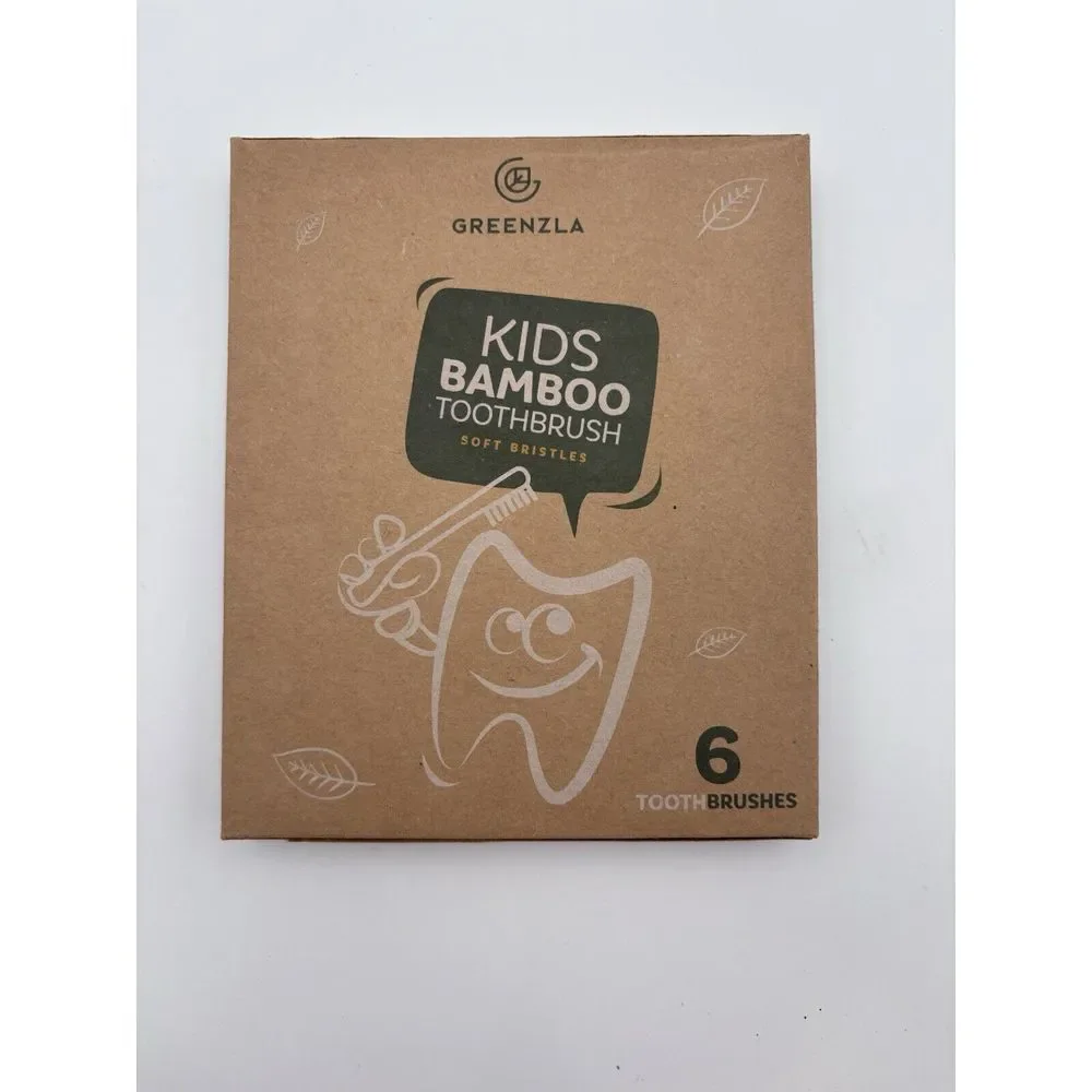 Kids Bamboo Toothbrushes (6 Pack)‎ | BPA Free Soft Bristles Toothbrushes | Eco